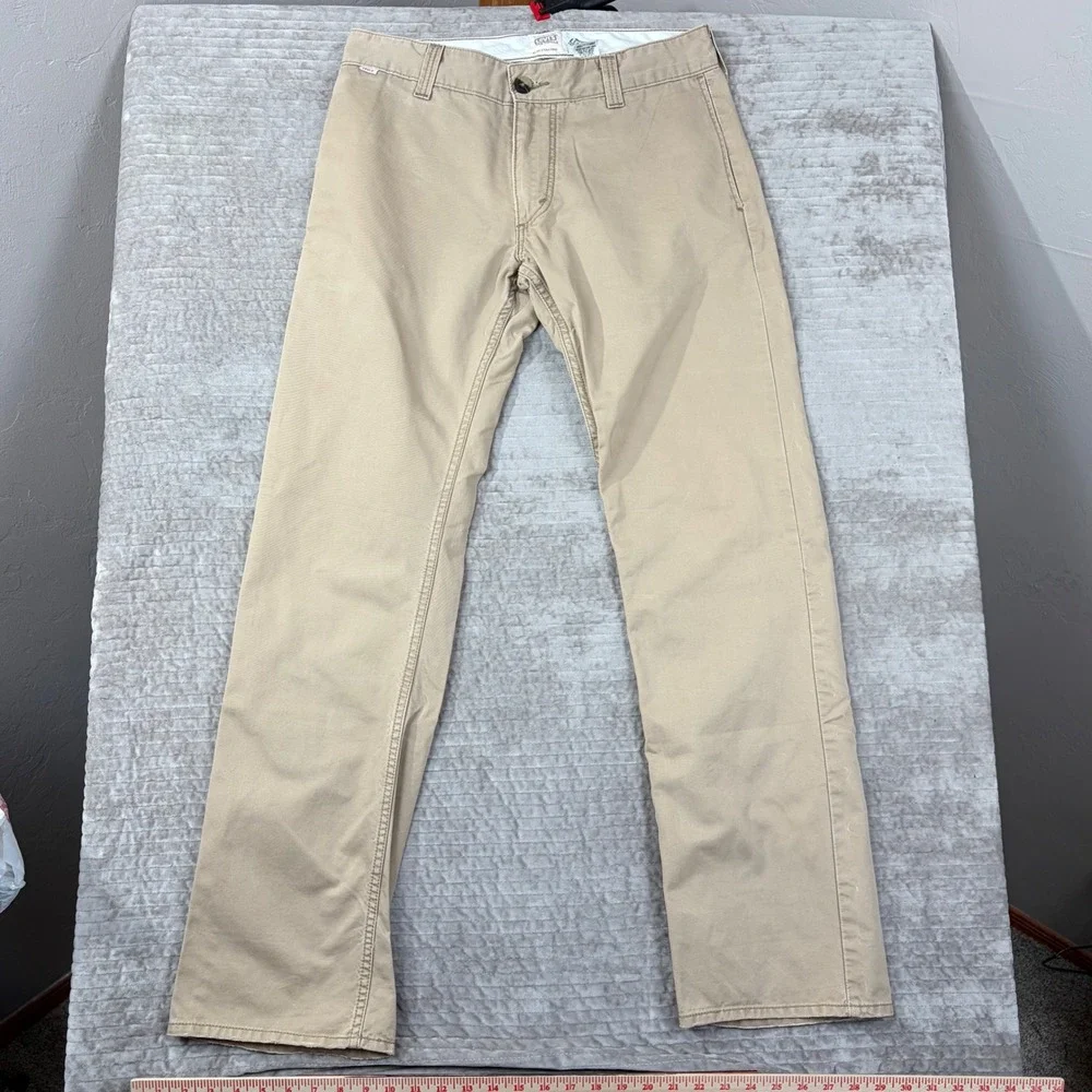 Levis Tab Twills Slim Straight Khaki Pants Mens 34x34 Tan Chino Cotton 5-Pocket